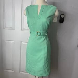 Tahari Arthur S Levine With Matching Gold Belt, Mint Green, Style Christina, 8